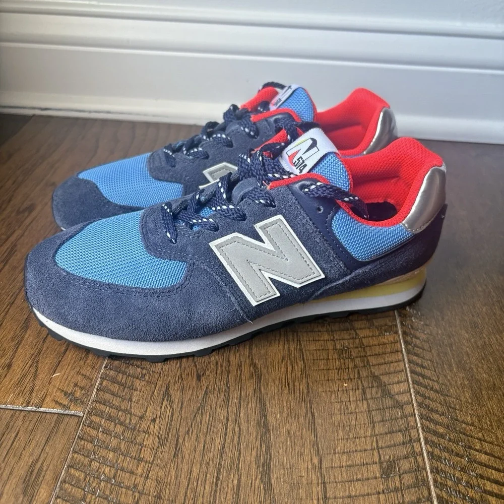 New Balance 574 Sneakers Size 7 EU 40 Kids/Boys Blue Red Silver New